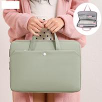 Laptop Bag For Macbook Air Pro 16 Case Notebook 13.3 14 15.6 Inch HP Huawei Lenovo Dell Sleeve Pouch Shoulder Briefcases For 13-14 Inch žalia