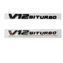 Skirta Mercedes Benz V12 BITURBO Simboliai S63L S65L S63L S65L CL63 CL65 G65 GL65 GL63 AMG V12 BITURBO Emblemos Ženkleliai QQ69 Chrome white