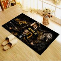 Neymar Jr Carpet Rug for Living Room Bedroom Home Sofa Decoration,Kids play Non-slip Floor Mat 40x60cm( 15x23in ) brown