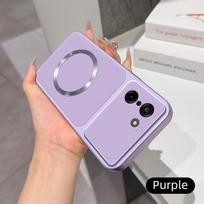 For Oneplus Nord CE5 Case New Lychee Pattern CD Magnetic Ring Ultra-Thin Cover For Oneplus NordCE5 Shockproof Bumper Funda OnePlus Nord CE5 violetinė