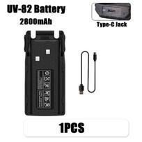 Baofeng UV-82 Battery Pack Type-C Charge 2800mah 3800mAh 4200mAh Li-ion Rechargeable DC 7.4 BL-8 UV-8D UV-82HP Radio Accessories 1-2800mah