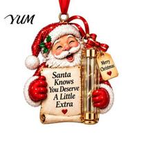 Creative Stocking Stuffer Holder Christmas Money Ornament for Tree, Acrylic Cash Gift Decoration with Red Decorative Presentation Box Ribbon, Surprise A