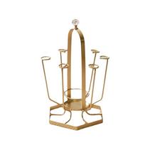 Gold/Black Water Cup Drying Rack Iron Tea Cup Holder Practical Glass Cup Storage Rack  Cabinet Gold Style B brown