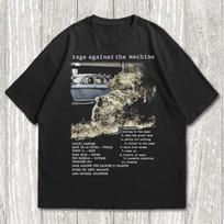 Vintage Y2K Rage Against The Machine T-Shirt – Iconic Burning Monk M gray
