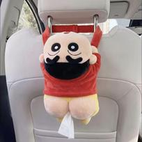Kawaii Cartoon Crayon Shin-Chan Tissue Box Car Decor Pendant Home Ornament Auto Interior Storage Decoration For Car Accessories 18cm black