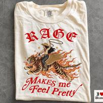 Rage makes me feel pretty, self love quote, funny feminist gift idea, Mental Health Humor, Y2k Top, coquette aesthetic, Girl Power T-shirt 150 beige