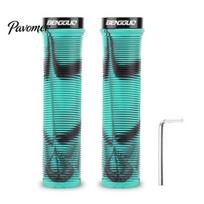 Ergonomic Design MTB Handlebar Grips 1 Pair Soft Rubber Cover Camouflage Print Anti-Skid Bicycle Non-tangling Palm Bike blue