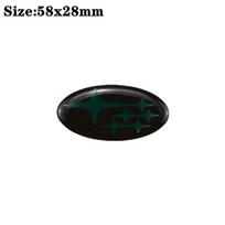 58x28mm Epoxy Car Sticker Steering Wheel Center Emblem Decoration for Subaru XV Forester Impreza Tribeca STI WRX BRZ Legacy žalia