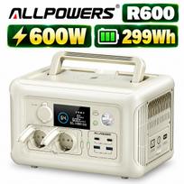 ALLPOWERS R600 Portable Power Station, 600W Pure Sine Wave 299Wh LiFePO4 Battery Outdoor Solar Generator for Camping Emergency Home Backup R600-600W299Wh-TT