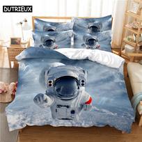 3D Skaitmeninė Spauda Mados Dizainas Astronautas Patalynės Komplektas, Karalienės Dydžio Antklodės Užvalkalų Rinkiniai EU single(135x200cm)&set gray