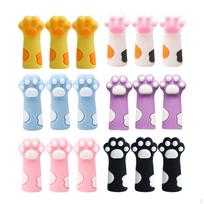 10 Pieces Knitting Pin Stoppers Cat Paw Silicone Accessories Tip Protectors Needle 18pcs pink