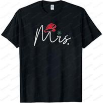 Mr and Mrs Christmas Shirt Couples Matching Christmas TShirt Couples Casual Simple Christmas Sweatshirt Unisex Women Printed Tee 4XL black