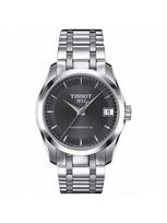 Tissot Moteriškas mechaninis laikrodis, atsparus vandeniui iki 100 m, nerūdijančio plieno apyrankė T035.207.11.061.00 juoda