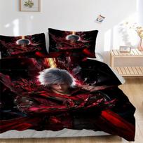 3pcs Devil May Cry Cover Set, 1 Cover + 2 Pillowcases (No Insert), Bedding for All Seasons, Bedding,Bedroom Decor yy250922056 135x200cm gray