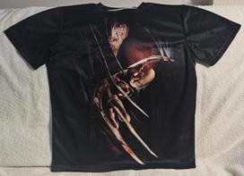 FREDDY KRUEGER HORROR SCARY CLAW GLOVE NIGHTMARE ON ELM STREET T-shirt M black