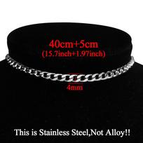 Men's Thick Cuban Link Choker Necklaces Male Silver Color Stainless Steel Rapper Neck Chains for Women Men Hip Hop Jewelry Gift gray