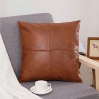 Prabangi odinė dekoratyvinė pagalvė: Retro vienspalvė pagalvėlė sofai ir atlošui, puikiai tinkanti Kalėdų dekorui 45*45cm (Cover + Non-Woven Fabric Filling)