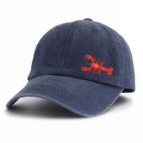 1pc lobster Print Washed Baseball Cap for Adults,  Minimalist Retro Style Casual Soft Adjustable Dad Hat, Perfect As Gift One Size blue