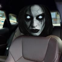 Horror Ghost Face Car Headrest Covers Washable Elastic Fabric Universal Fit Spooky Halloween Car Accessories 1pc black