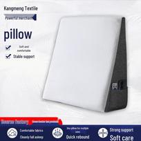 Triangular Memory Foam Wedge Pillow - Bedroom Backrest and Bedside Support Pillow 60x60x25 cm pilkšvai balta