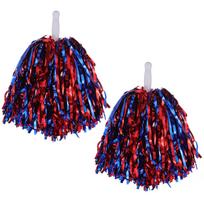 2pcs Dual Color Cheerleading Pom Poms  Dance Performance Props for Cheer Dance Team Events red