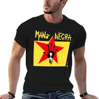 Mano Negra Cool Vintage T-Shirt Simple Line Art Print Tee M black