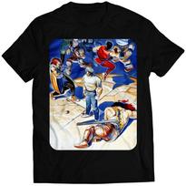 Final Fighting Arcade Cover Premium Unisex T-shirt (Vectorized Design) 120 blue