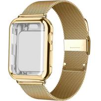 Milanese Bracelet + Case with Screen Protector for Apple Watch 1/2/3/4/5/6/SE 38/40/, Gold