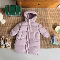 Kids Thick Mid Length Hooded Cotton Coat Unisex Winter Casual Outerwear 120cm ruda