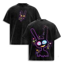 The Amazing Digital Circus Jax Washed Tshirt Men Women Summer 100 Cotton Clothing Cartoon Oversized Short Sleeve Top Streetwear S black