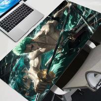 Large Mouse Pad Office One Piece Roronoa Zoro Desk Mats Pc Gaming Accessories Xxl Mouse Pad Laptop Keyboard Mat 800x300x2mm gray