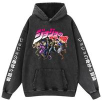 Retro Distressed Cotton JOJO’s Bizarre Adventure Unisex Hoodie M black