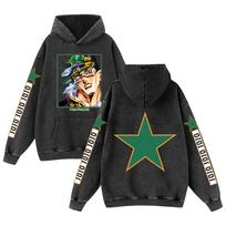 Retro Distressed Cotton JOJO’s Bizarre Adventure Unisex Hoodie XL black