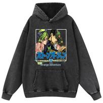 Retro Distressed Cotton JOJO’s Bizarre Adventure Unisex Hoodie M black