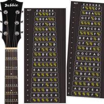 Guitar Fretboard Stickers Fret Decals for Acoustic Electric Guitar Beginner Fingering Scale Marker 6 String Black White