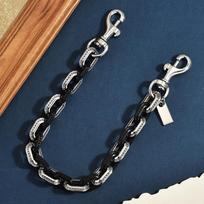 Vintage Metal Bag Chain With Hexagon Geometric Design For Fashionable Crossbody Accessories Style 5 black