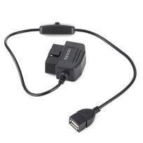 18,7 colio OBD2 USB maitinimo įkrovimo laidas 16 kontaktų jungtis įkroviklis automobiliui GPS DVR kamera black