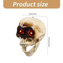 Weird Decorative Skulls Talking Skull Flashing Eye Halloween Simulation Skeleton Head Decoration Terrifying Party Accessory Gift beige