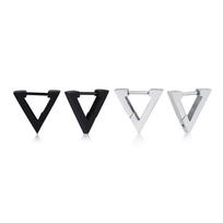 Hexagon Earrings for Men Women Geometry Hex Huggies Stainless Steel Modern Unique Earring Unisex Jewelry black