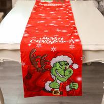 185CM Grinčo įkvėptas itin minkštas staltiesės takelis, žalias pliušinis monstras Kalėdų stalo dekoracija 185CM Grinch Table Runner red