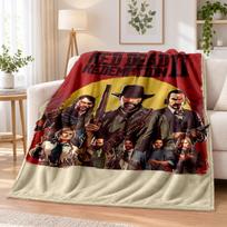 Red Dead Redemption Flannel Throw Blanket Soft Warm Cozy For Sofa Bed Indoor Home Bedroom Use 80cmx120cm black
