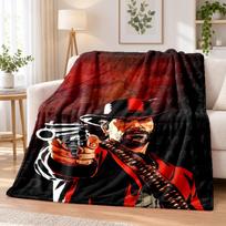 Red Dead Redemption Flannel Throw Blanket Soft Warm Cozy For Sofa Bed Indoor Home Bedroom Use 80cmx120cm