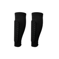 2pcs Shin Guards Football Basketball with Honeycomb Padding Breathable Nylon Anti Impact Sport Leg Protectors for Kids Adults 1 black XL