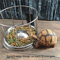 Stainless Steel Reptile Food Bowl Dual-Purpose Tortoise Feeder Bowl Pet Water Dish  Water Turtle L