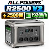 ALLPOWERS R2500 V2 Nešiojama elektrinė, 2500W 1920Wh LFP baterija, WiFi Bluetooth UPS Saulės generatorius namų avarijoms, stovyklavimui R2500 V2-1920Wh2500W-TT