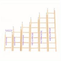 1pc Parrot Toy Wooden Bird Climbing Ladder, Parrot Bird Cage Supplies, Solid Wood Stand Climbing Ladder,Hamster ladder smėlis