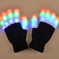 Seven-Color LED Light-Up Halloween Party Gloves blue