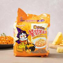 Samyang Four Cheeses Hot Chicken Skonis Ramen maišelyje 145g (4ea) (3 Parinktys) 1pack 4pcs (140gr each) yellow