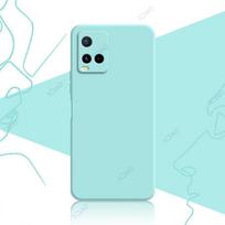 Prabangūs kvadratiniai skysto silikono dėklai, skirti VIVO Y33s Y33t V2109 Global 6.58  Global 360 minkšti telefono dėklai, vandeniui atsparūs maišeliai Just for 4G not 5G&vivo Y33s šviesiai mėlyna spalva