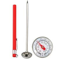 Household Probe Type Food Thermometer Stainless Steel for Milk Coffee Frothing Baking Kitchen Baby Bottle Temperature raudona